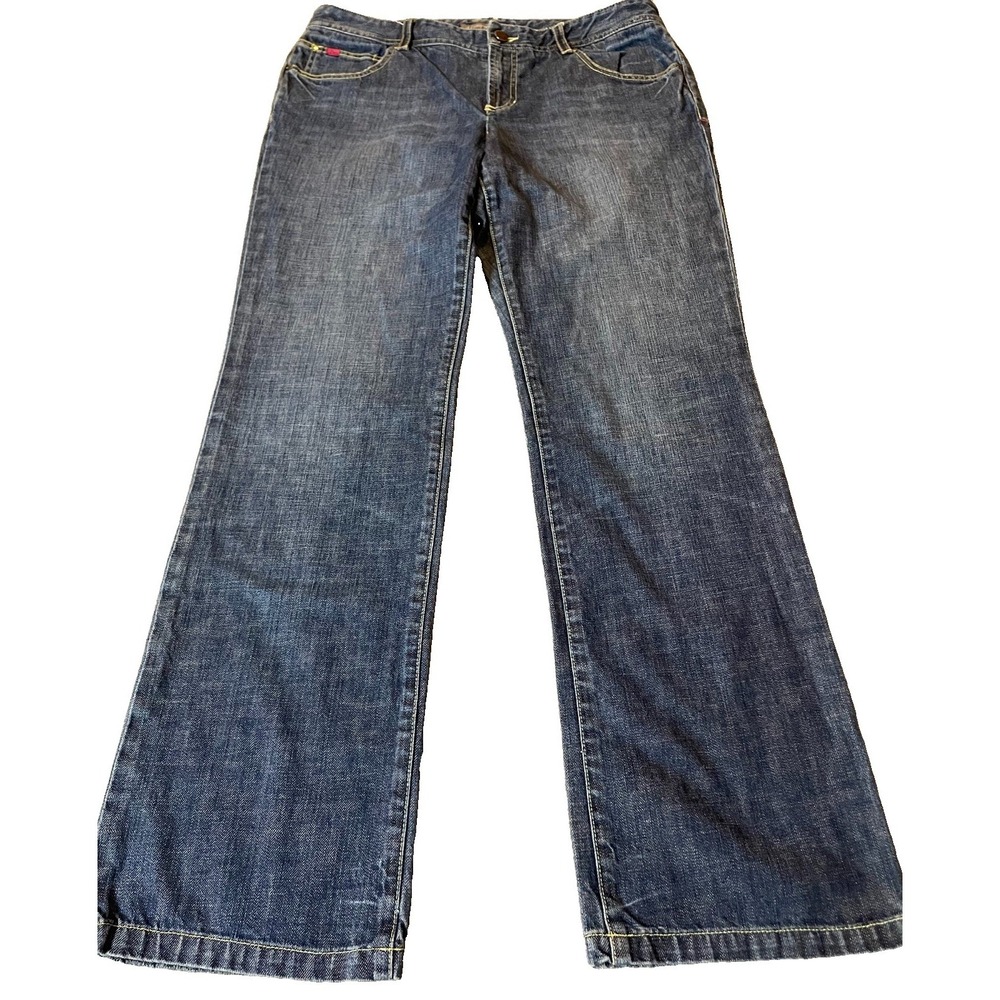 Y2K 90s Liz Claiborne Bootcut Jeans Sz 12 Blue Denim Slim Fit Mid Rise Western